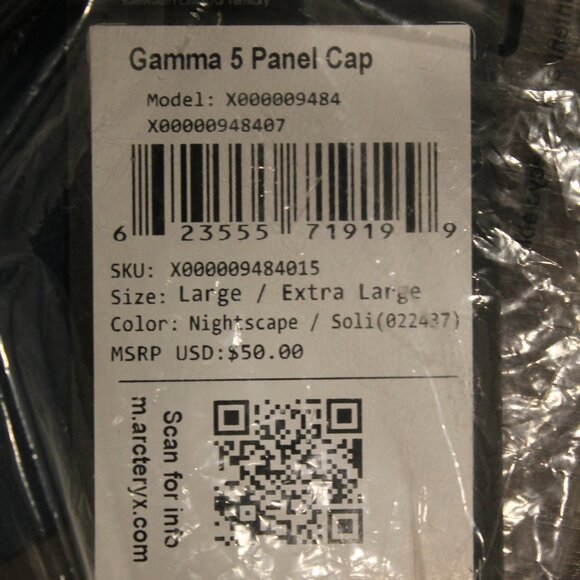 NWT NEW Arc'teryx Gamma 5 Panel Cap Hat Nightscape/Soli Size: L / XL blue 9484 - Picture 4 of 5